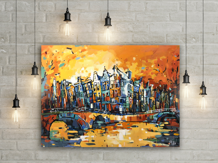 Schilderij brug Leidsegracht