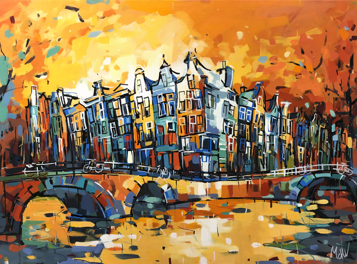 Schilderij brug Leidsegracht